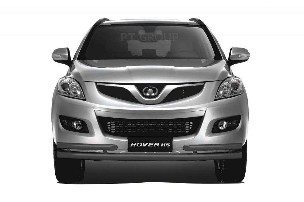 Защита переднего бампера двойная с углами Ø63/51мм ШАГРЕНЬ (ППК) GREAT WALL Hover H5 2011- от производителя ПТ ГРУПП