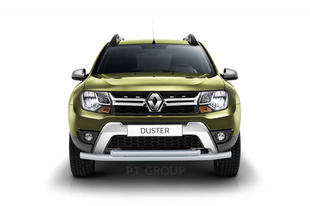 Защита переднего бампера двойная Ø63/51мм ИСКРА (ППК) RENAULT Duster 2016-/ NISSAN Terrano 2014-  от производителя ПТ ГРУПП