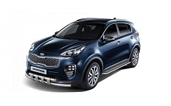 Защита порогов с алюм. площадкой Ø51мм (НПС) KIA Sportage 2016- от производителя ПТ ГРУПП