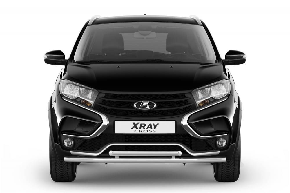 Защита переднего бампера двойная Ø51/51мм (НПС) LADA XRay Cross 2018- от производителя ПТ ГРУПП